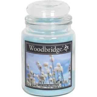 Woodbridge Duftkerze "Cotton Blossom" in Hellblau - 565 g