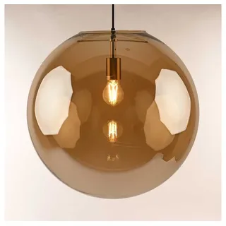 s.luce Pendelleuchte Galerieleuchte Orb Glaskugel 5m Abhängung Gold, Amber Ø 50 cm