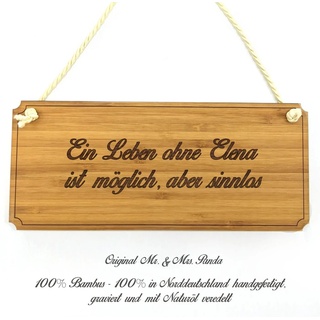 Mr. & Mrs. Panda Hinweisschild »Elena - Geschenk, Wanddeko, Spruchschild, Motivschild, Landhaus, Deko«, (1 St)