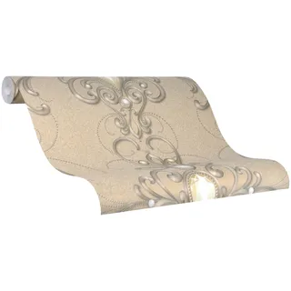 Vliestapete GLÖÖCKLER, gold, B:0,7m L:10,05m, Vlies, Tapeten, moderne Tapete für Wohnzimmer Schlafzimmer Küche