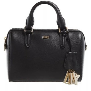 DKNY Women's Paige Small Bag with an Adjustable Chain Strap in Sutton Leather Duffle, Black/Gold