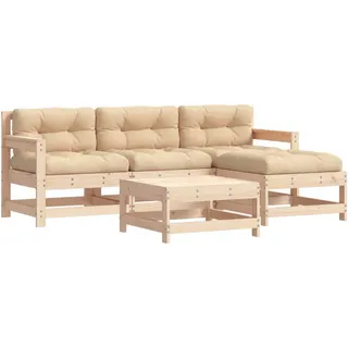 vidaXL 5-tlg. Loungeset mit Kissen braun