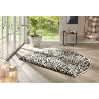 freundin Home Collection Lilja Wendeteppich Ø 200 cm Schwarz/Weiß