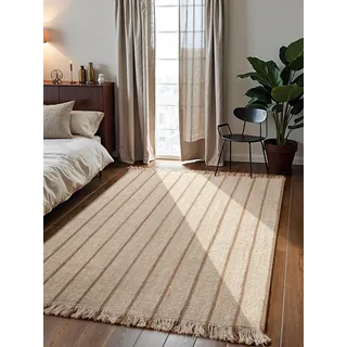 ELLE DECORATION Juteteppich Sierra 160 x 230 cm Natur/Beige/Gold