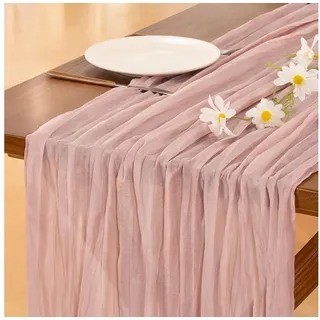 LuxusKollektion Tischläufer Tischläufer Gaze Rosa 3m (3-tlg) rosa