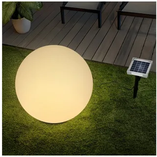 esotec Kugelleuchte Kunststoff 50 cm inkl. Solarmodul multicolor weiß
