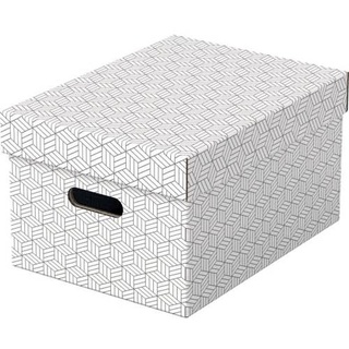 Aufbewahrungsbox Home Medium mit Deckel Wellpappe VE=3 Stück weiß