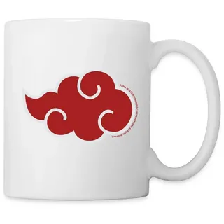 Spreadshirt Tasse Naruto Shippuden Symbol Akatsuki Wolke Tasse, Keramik weiß