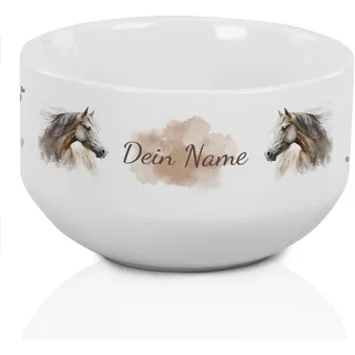 GRAZDesign Müslischale Pferd personalisiert Kinder & Erwachsene, Schüssel für Frühstück, Müsli, Suppe, Kindergeschirr mit Namen, Keramik