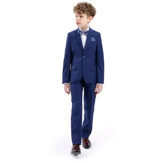 Cocolina4kids Stan-DAR Jungen Anzug Kommunion Anzug Suit Set Gentleman Smoking Sakko Hemd Hose Fliege Outfit Hochzeitsanzug Jungs (DE/NL/SE/PL, Numerisch, 158, Regular, Royal - Blau) - 158