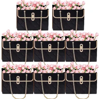 Blumenstrauß Geschenktüten, Blumenkästen für Arrangements, Papiergeschenktüten mit Griffen, Blumenarrangements Supplies, Rechteckig/Trapezförmig Teksome