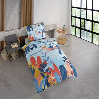 KK Shopping Kinderbettwäsche Bettwäsche Set mit Faultier 135 x 200 cm, 100 % Baumwolle, 1 teilig, Langlebig