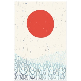 wandmotiv24 Poster minimalistisch, Kunst, Japan, Minimalismus (1 St), Wandbild, Wanddeko, Poster in versch. Größen rot 60 cm x 40 cm x 0.1 cm
