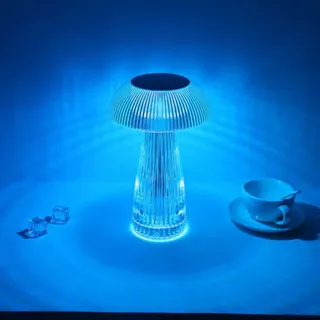 Kristallpilz-nachtlicht, Mini-led-pilzlampe, Dekoratives Licht, Usb-ladefunktion, Tragbare Nachttischlampe Für Büro/schlafzimmer (transparent)