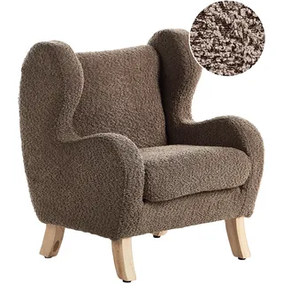 Beliani Ohrensessel FARUM Bouclé 0 x 0 x 0 cm Braun