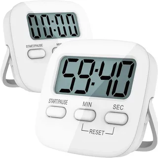 FELIXLEO Funk-Radiowecker 2er Set Küchentimer Digital Magnetisch Eieruhr mit LCD Alarm