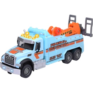 Majorette - Mack Granite Abschleppwagen für Kinder ab 3 Jahre (22 cm) - großer Spielzeug-Lastwagen mit Kran, Seilwinde und Abschleppgabel zum Abschleppen von Autos, mit Licht & Sound