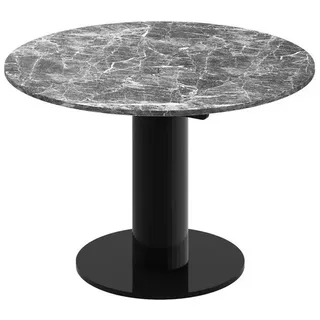 designimpex Esstisch Design HES-111 Tisch rund oval Hochglanz ausziehbar 100-148cm schwarz