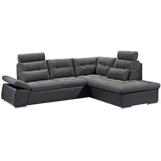 Sconto Ecksofa Polyester 4-Sitzer Schwarz