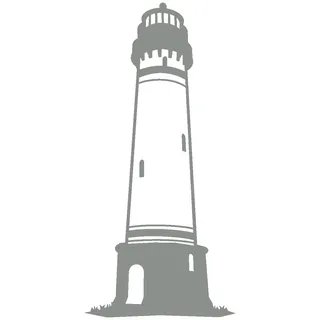 Samunshi® Leuchtturm Kap Arkona Wandtattoo 14 x 30cm mittelgrau