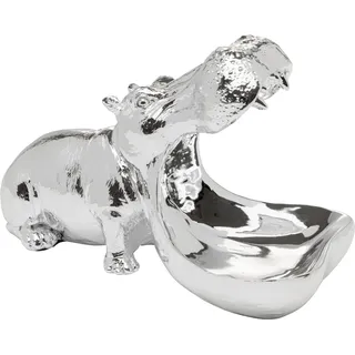 Kare DESIGN Deko-Figur Hungry Hippo 17 cm Polyresin Silber