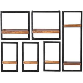 SIT Möbel Panama Wandregal 105 x 25 x 75 cm Antikschwarz