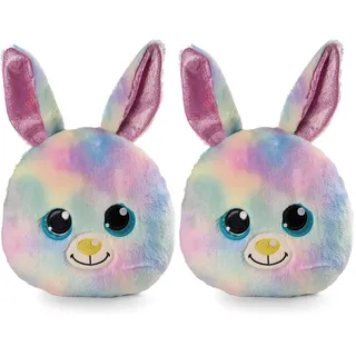 NICI Kissen GLUBSCHIS Hase Rainbow Candy 32x32cm bunt figürlich - Flauschiges Kuscheltierkissen für Jungen, Mädchen, Babys und Kuscheltierliebhaber – ideal für Zuhause, Kindergarten oder unterwegs