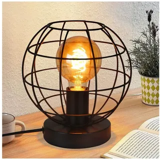 ZMH Tischleuchte Vintage Schwarz E27 Retro Industrial Deko aus Metall, ohne Leuchtmittel, Halb-Kugelförmig schwarz