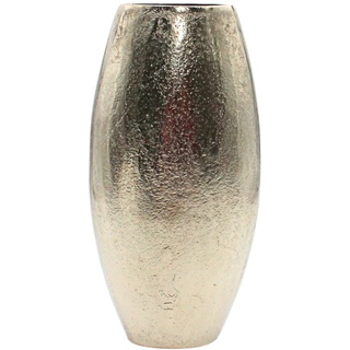 Stilvolle Vase in Silber, für Trockenblumen geeignet, aus Metall, Größe: H/B 22 x 11 cm