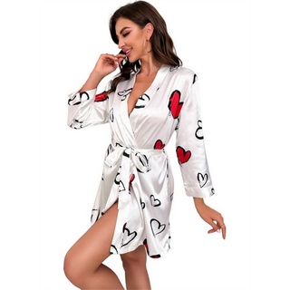 ZWY Negligé Sexy Nachthemd, Valentinstag-Pyjama mit herzförmigem Muster