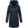 Damen Wintermantel warmer Steppmantel lang mit Kapuze und abnehmbarem Fleece-Kragen Navy Gr 3XL 3XL