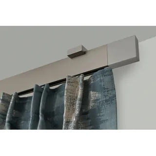 GARESA Gardinenstange GARESA "FLAT", silber (vernickelt), L:110cm, Aluminium, Gardinenstangen, Rechteckprofil, Deckenmontage, perfekter Lauf, modern, verlängerbar