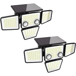 AGOTD Außenleuchte Kunststoff 2 Stück 238 LED 270° Abstrahlwinkel schwarz
