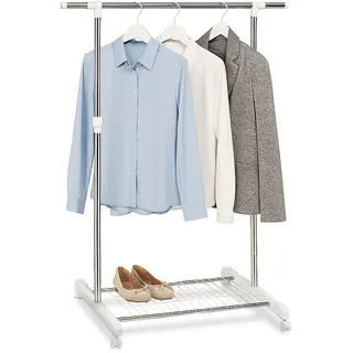 Relaxdays Garderobenständer Relaxdays 97-165 cm Silber/Weiß