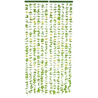 Maximex Türvorhang Indian Summer (1 St), Klettband, halbtransparent, Polyester, Blättervorhang für Balkon und Terrasse, Insekten- und Sichtschutz grün