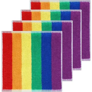 Lashuma Gestreiftes Handtuchset 30 x 30 cm bunt 4-tlg.