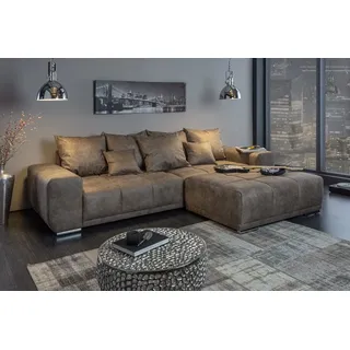 riess-ambiente Big-Sofa ELEGANCIA 285cm taupe, Einzelartikel 1 Teile, XXL Couch · Microfaser · mit Federkern · inkl. Kissen · Design grau