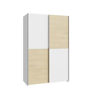 Forte Schwebetürenschrank Schach&Matt 120,1 x 190,5 x 61,2 cm Weiß