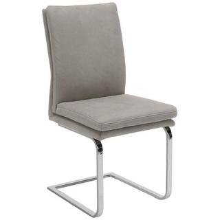 Novel Schwingstuhl, Chrom, Hellgrau, Metall, Textil, Uni, U-Form, 47x100x64 cm, Lederauswahl, Stoffauswahl, Esszimmer, Stühle, Esszimmerstühle, Schwingstühle