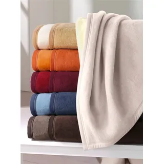 Wohndecke BIEDERLACK Gr. 1, orange (terrakotta), B:150cm L:200cm, 58% Baumwolle, 35% Polyacryl, 7% Polyester, Wohndecken, Wohndecke