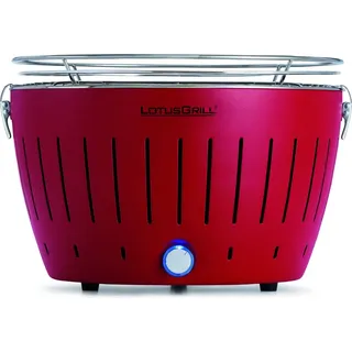 LotusGrill Classic Feuerrot G340 der raucharme Holzkohlegrill/Tischgrill mit USB - Rot