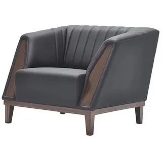 JVmoebel Loungesessel Eleganter Ledersessel mit weichen Polstern für Büro und Zuhause (1-St., Sessel), Made in Europa schwarz