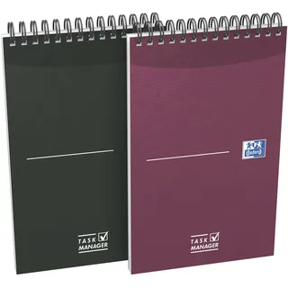 Oxford Notizbuch Task Manager Spiralbindung 140 Seiten Lila/Schwarz