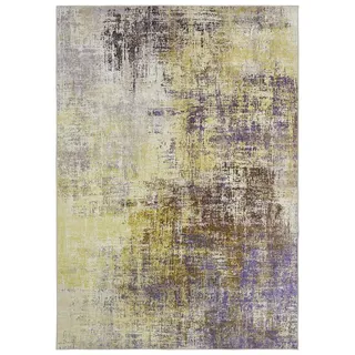 Andiamo Teppich Pila dünner Kurzflorteppich, rechteckig, Höhe: 5 mm, bedruckt, abstraktes Muster, modern, weich, Wohnzimmerteppich grün|lila 160 cm x 230 cm x 5 mm
