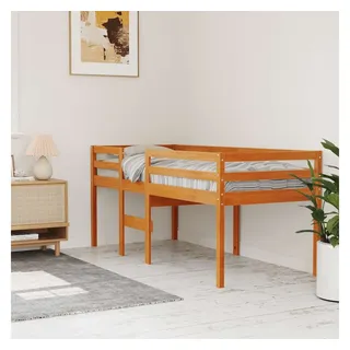 vidaXL Hochbett Wachsbraun 80 x 200 cm Kiefer massiv