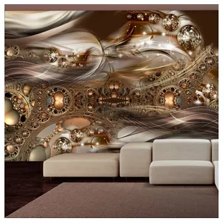 KUNSTLOFT Vliestapete Jewel of Bronze 3.5x2.45 m, Halb-matt, lichtbeständige Design Tapete braun 3.50 m x 2.45 m