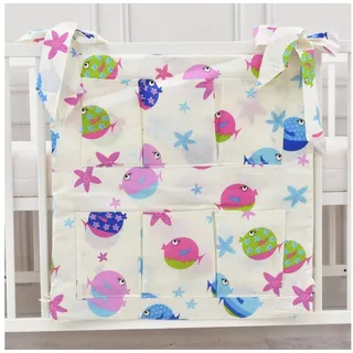Baby-Delux Betttasche Aufbewahrungstasche Baby (1-tlg), Betttasche Babybetttasche Spielzeugtasche Organizer für Babybett weiß