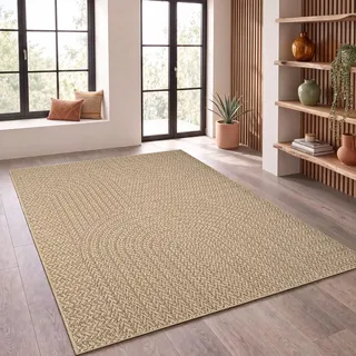 Paco Home Outdoor Teppich Wetterfest, moderner Jute-Look in natürlicher Sisal Optik, Robust, ideal für Terrasse Wohnzimmer & Küche, Beige 5, 240x340 cm
