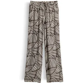 OPUS Damen Wide Leg Pants | MAROU Botanical Wide Leg Pants aus feiner Krepp Viskose Affogato, 38 - 38W