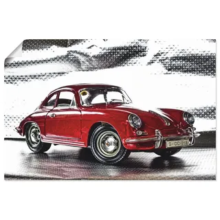 Wandbild ARTLAND "Klassiker - Der Porsche 356" Bilder Gr. B/H: 120 cm x 80 cm, Poster Auto Querformat, 1 St., rot Kunstdrucke als Alubild, Outdoorbild, Leinwandbild, Poster, Wandaufkleber